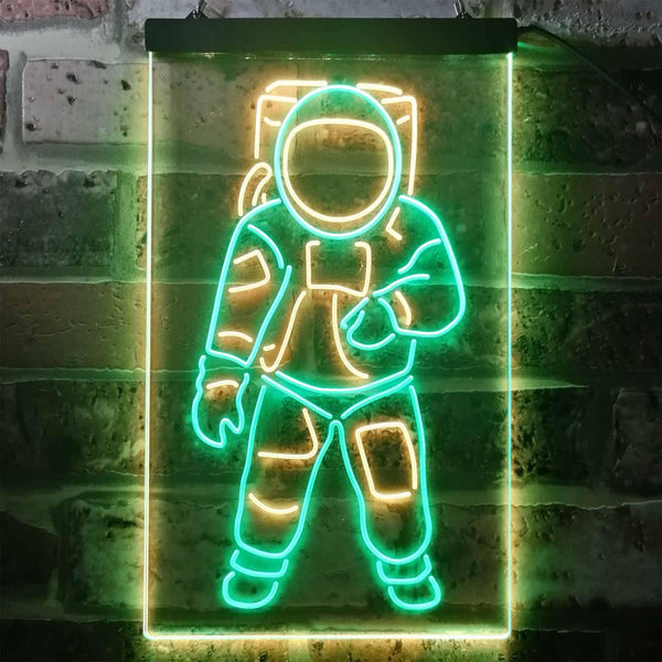 ADVPRO Astronaut for Kid Bedroom  Dual Color LED Neon Sign st6-i3359 - Green & Yellow