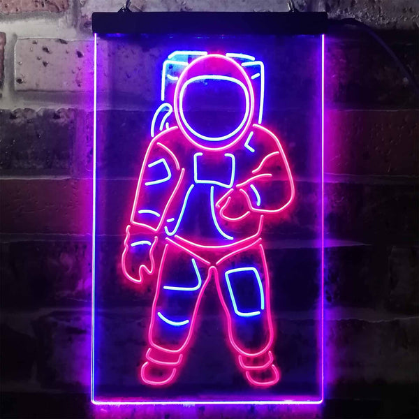 ADVPRO Astronaut for Kid Bedroom  Dual Color LED Neon Sign st6-i3359 - Red & Blue