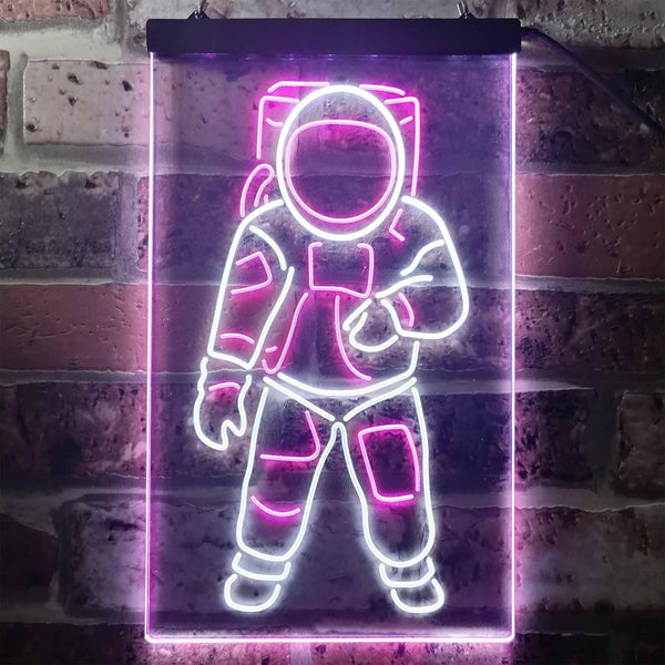 ADVPRO Astronaut for Kid Bedroom  Dual Color LED Neon Sign st6-i3359 - White & Purple