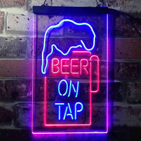 ADVPRO Beer on Tap Mug Bar  Dual Color LED Neon Sign st6-i3360 - Blue & Red