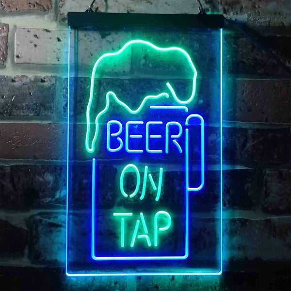 ADVPRO Beer on Tap Mug Bar  Dual Color LED Neon Sign st6-i3360 - Green & Blue