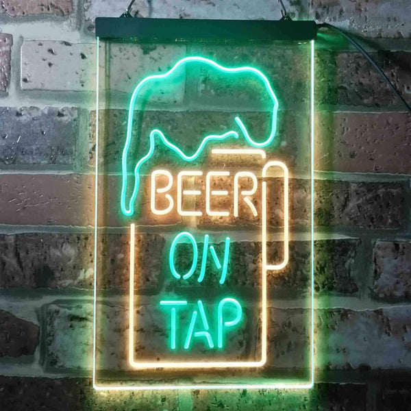 ADVPRO Beer on Tap Mug Bar  Dual Color LED Neon Sign st6-i3360 - Green & Yellow