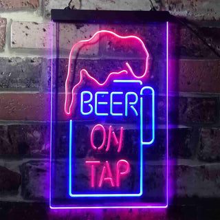 ADVPRO Beer on Tap Mug Bar  Dual Color LED Neon Sign st6-i3360 - Red & Blue