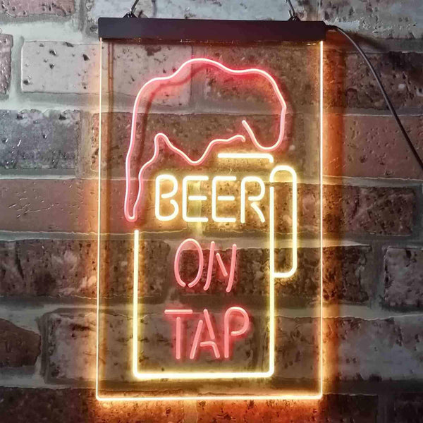 ADVPRO Beer on Tap Mug Bar  Dual Color LED Neon Sign st6-i3360 - Red & Yellow