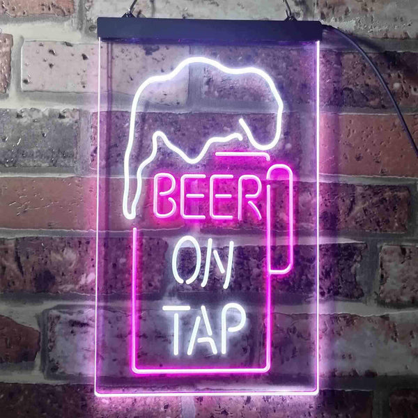 ADVPRO Beer on Tap Mug Bar  Dual Color LED Neon Sign st6-i3360 - White & Purple