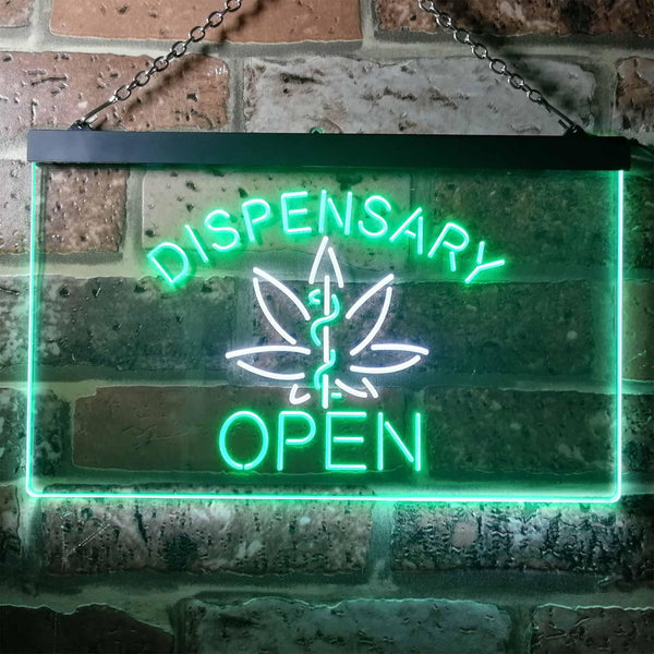 ADVPRO Dispensary Open Shop Dual Color LED Neon Sign st6-i3374 - White & Green