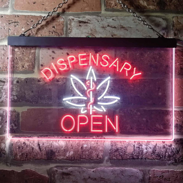 ADVPRO Dispensary Open Shop Dual Color LED Neon Sign st6-i3374 - White & Red