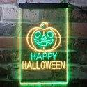 ADVPRO Happy Halloween Pumpkin  Dual Color LED Neon Sign st6-i3377 - Green & Yellow