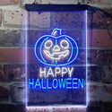 ADVPRO Happy Halloween Pumpkin  Dual Color LED Neon Sign st6-i3377 - White & Blue