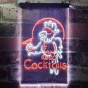 ADVPRO Cocktails Parrot Bar Beer  Dual Color LED Neon Sign st6-i3390 - White & Orange