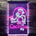 ADVPRO Cocktails Parrot Bar Beer  Dual Color LED Neon Sign st6-i3390 - White & Purple
