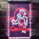 ADVPRO Cocktails Parrot Bar Beer  Dual Color LED Neon Sign st6-i3390 - White & Red