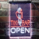 ADVPRO Tiki Bar Open Parrot  Dual Color LED Neon Sign st6-i3399 - White & Orange