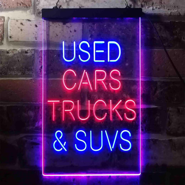 ADVPRO Used Cars Trucks SUVs Garage  Dual Color LED Neon Sign st6-i3402 - Blue & Red