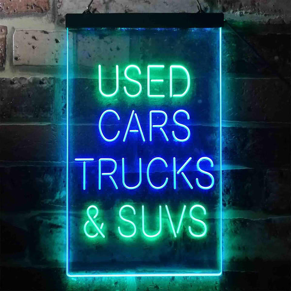 ADVPRO Used Cars Trucks SUVs Garage  Dual Color LED Neon Sign st6-i3402 - Green & Blue