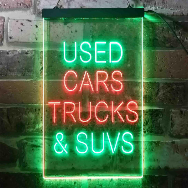 ADVPRO Used Cars Trucks SUVs Garage  Dual Color LED Neon Sign st6-i3402 - Green & Red