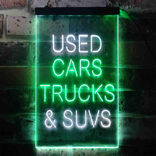 ADVPRO Used Cars Trucks SUVs Garage  Dual Color LED Neon Sign st6-i3402 - White & Green