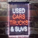 ADVPRO Used Cars Trucks SUVs Garage  Dual Color LED Neon Sign st6-i3402 - White & Orange