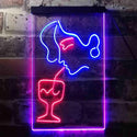 ADVPRO Women Drinking Cocktails Bar  Dual Color LED Neon Sign st6-i3403 - Blue & Red