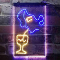 ADVPRO Women Drinking Cocktails Bar  Dual Color LED Neon Sign st6-i3403 - Blue & Yellow