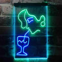 ADVPRO Women Drinking Cocktails Bar  Dual Color LED Neon Sign st6-i3403 - Green & Blue