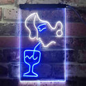 ADVPRO Women Drinking Cocktails Bar  Dual Color LED Neon Sign st6-i3403 - White & Blue
