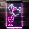 ADVPRO Women Drinking Cocktails Bar  Dual Color LED Neon Sign st6-i3403 - White & Purple