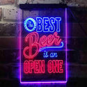 ADVPRO Best Beer is an Open One Bar  Dual Color LED Neon Sign st6-i3407 - Blue & Red