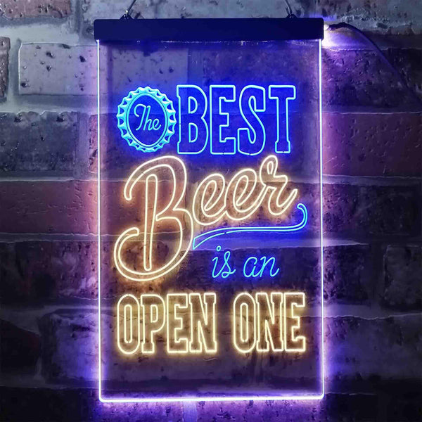 ADVPRO Best Beer is an Open One Bar  Dual Color LED Neon Sign st6-i3407 - Blue & Yellow