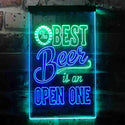 ADVPRO Best Beer is an Open One Bar  Dual Color LED Neon Sign st6-i3407 - Green & Blue
