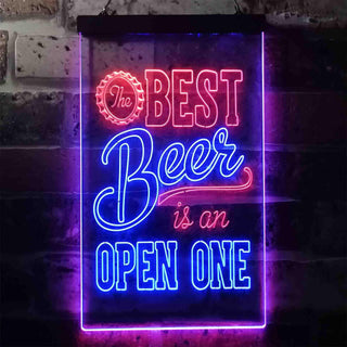 ADVPRO Best Beer is an Open One Bar  Dual Color LED Neon Sign st6-i3407 - Red & Blue