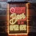 ADVPRO Best Beer is an Open One Bar  Dual Color LED Neon Sign st6-i3407 - Red & Yellow