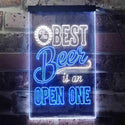 ADVPRO Best Beer is an Open One Bar  Dual Color LED Neon Sign st6-i3407 - White & Blue