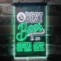 ADVPRO Best Beer is an Open One Bar  Dual Color LED Neon Sign st6-i3407 - White & Green