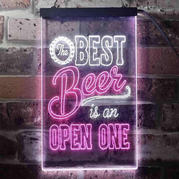 ADVPRO Best Beer is an Open One Bar  Dual Color LED Neon Sign st6-i3407 - White & Purple