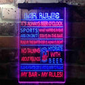 ADVPRO My Bar My Rules Man Cave Home Bar Beer Decor  Dual Color LED Neon Sign st6-i3414 - Blue & Red