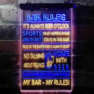 ADVPRO My Bar My Rules Man Cave Home Bar Beer Decor  Dual Color LED Neon Sign st6-i3414 - Blue & Yellow