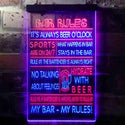 ADVPRO My Bar My Rules Man Cave Home Bar Beer Decor  Dual Color LED Neon Sign st6-i3414 - Red & Blue