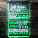 ADVPRO My Bar My Rules Man Cave Home Bar Beer Decor  Dual Color LED Neon Sign st6-i3414 - White & Green