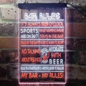 ADVPRO My Bar My Rules Man Cave Home Bar Beer Decor  Dual Color LED Neon Sign st6-i3414 - White & Orange