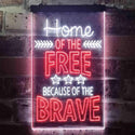 ADVPRO Home of The Free Because of The Brave US Army Marine  Dual Color LED Neon Sign st6-i3415 - White & Red