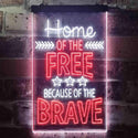 ADVPRO Home of The Free Because of The Brave US Army Marine  Dual Color LED Neon Sign st6-i3415 - White & Red