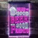 ADVPRO Drink Good Beer with Good Friends Bar  Dual Color LED Neon Sign st6-i3416 - White & Purple
