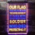 ADVPRO US Flag Flies with Soldiers Who Died Protect It  Dual Color LED Neon Sign st6-i3417 - Blue & Yellow