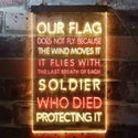 ADVPRO US Flag Flies with Soldiers Who Died Protect It  Dual Color LED Neon Sign st6-i3417 - Red & Yellow