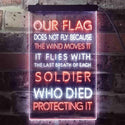 ADVPRO US Flag Flies with Soldiers Who Died Protect It  Dual Color LED Neon Sign st6-i3417 - White & Orange