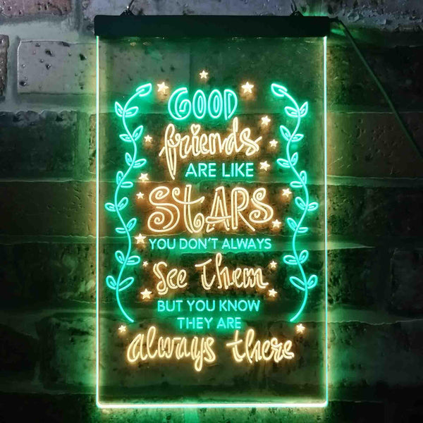 ADVPRO Good Friends Like Stars Always There Room  Dual Color LED Neon Sign st6-i3418 - Green & Yellow