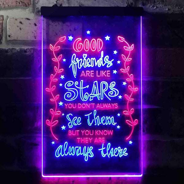 ADVPRO Good Friends Like Stars Always There Room  Dual Color LED Neon Sign st6-i3418 - Red & Blue