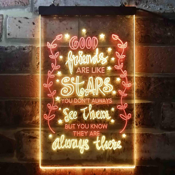 ADVPRO Good Friends Like Stars Always There Room  Dual Color LED Neon Sign st6-i3418 - Red & Yellow