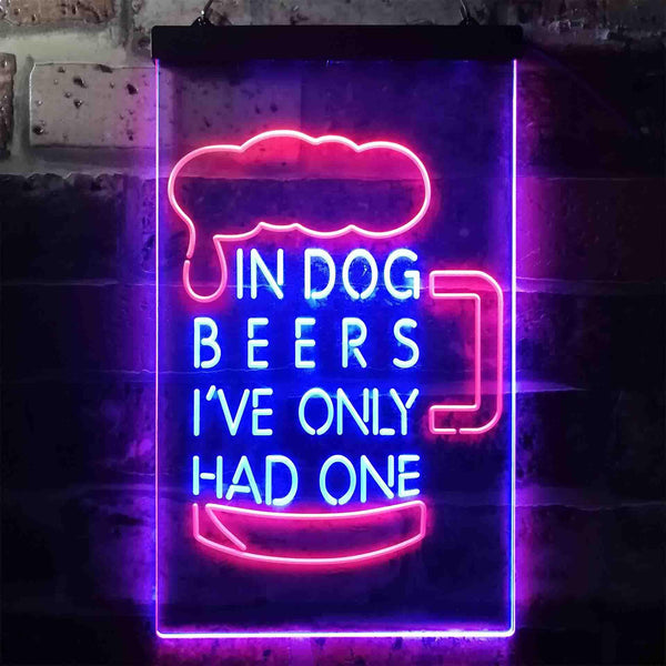 ADVPRO in Dog Beers I've Only Had One Bar Decor  Dual Color LED Neon Sign st6-i3419 - Red & Blue